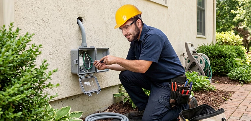Outdoor Outlet Installation on Vinyl Siding in Fitchburg